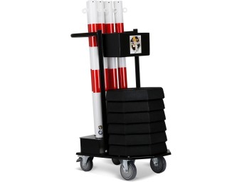 Chariot avec 6 poteaux, 25m de chaîne et 6 socles