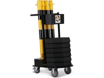 Chariot avec 6 poteaux, 25m de chaîne et 6 socles