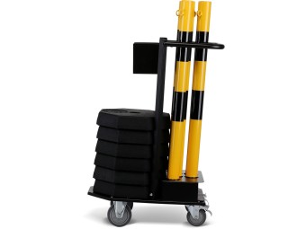 Chariot avec 6 poteaux, 25m de chaîne et 6 socles