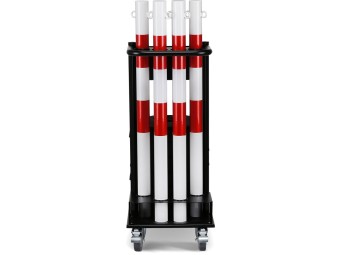 Chariot avec 6 poteaux, 25m de chaîne et 6 socles