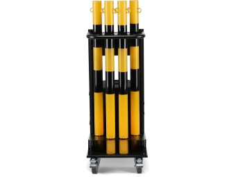 Chariot avec 6 poteaux, 25m de chaîne et 6 socles