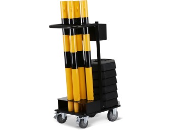 Chariot avec 6 poteaux, 25m de chaîne et 6 socles