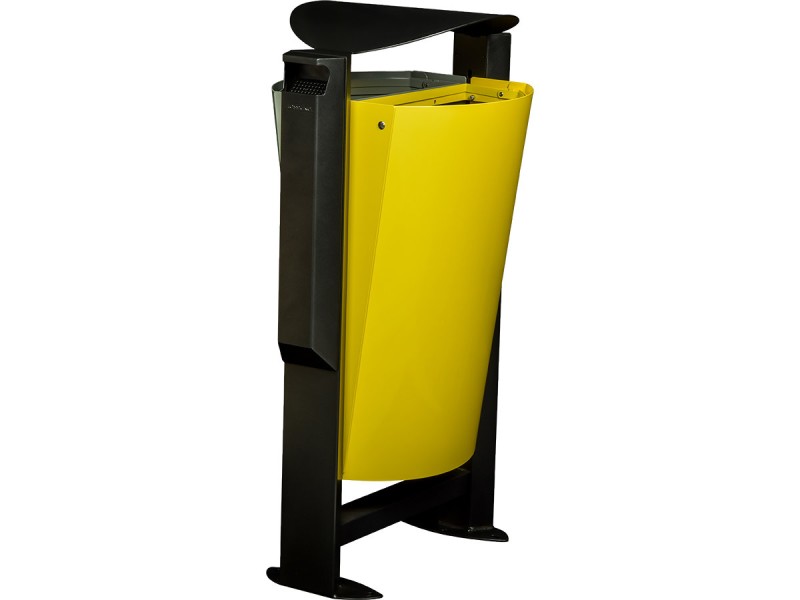 Corbeille tri sélectif métal 2 flux ARKEA