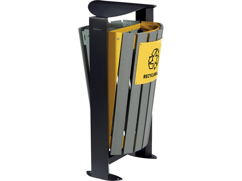 Poubelle double flux façade briques alimentaires 2 x 60L - Arkéa