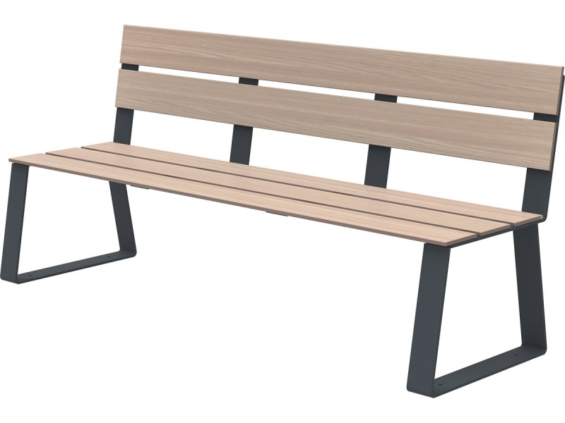Banc public en HPL et pieds acier - Balade