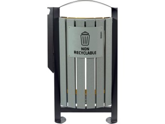 Poubelle double flux façade briques alimentaires 2 x 60L - Arkéa