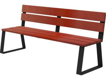 Banc public en bois et pieds acier - Balade
