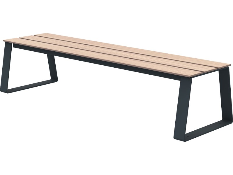 Banquette d'extérieur en HPL et pieds acier - Balade