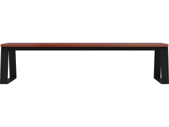 Banquette d'extérieur en bois et pieds acier - Balade