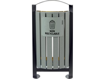 Poubelle double flux façade briques alimentaires 2 x 60L - Arkéa
