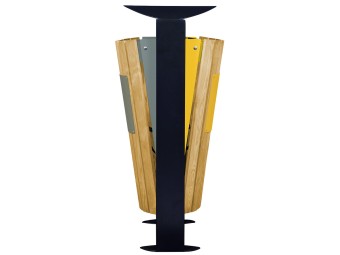 Poubelle double flux façade bois 2 x 60L - Arkéa