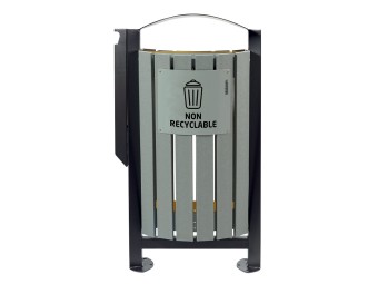 Poubelle double flux façade briques alimentaires 2 x 60L - Arkéa