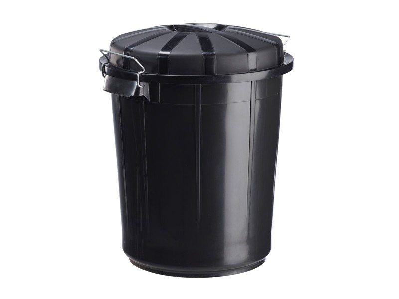 Poubelle de rue ronde 50L, 70L ou 95 L en plastique recyclé Bazi