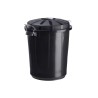Poubelle de rue ronde 50L, 70L ou 95 L en plastique recyclé Bazi