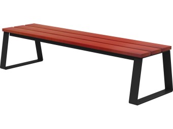 Banquette d'extérieur en bois et pieds acier - Balade