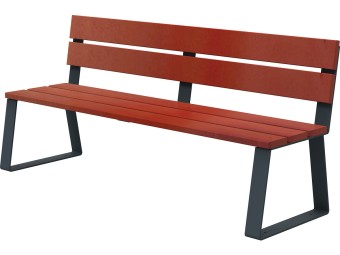 Banc public en bois et pieds acier - Balade