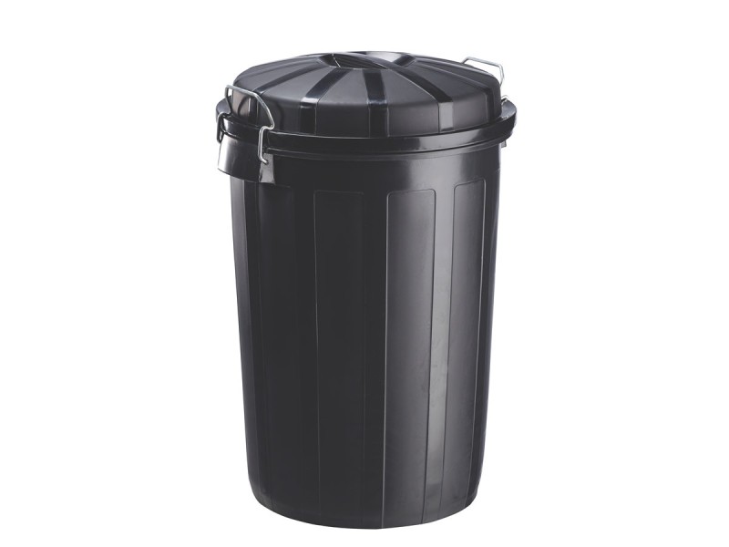 Poubelle de rue ronde 50L, 70L ou 95 L en plastique recyclé Bazi