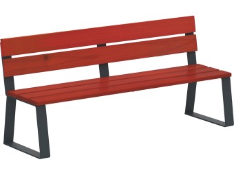 Banc public en bois et pieds acier - Balade