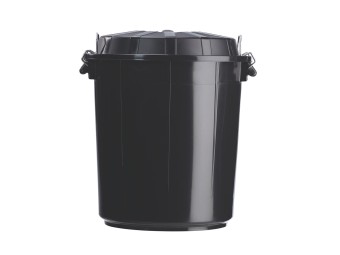 Poubelle de rue ronde 50L, 70L ou 95 L en plastique recyclé Bazi