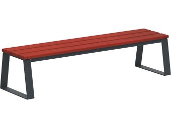Banquette d'extérieur en bois et pieds acier - Balade