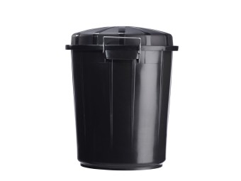 Poubelle de rue ronde 50L, 70L ou 95 L en plastique recyclé Bazi
