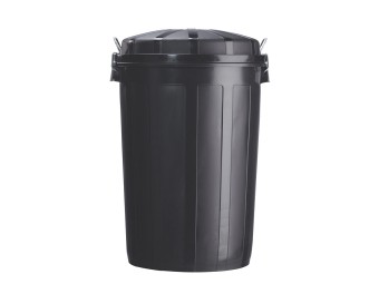 Poubelle de rue ronde 50L, 70L ou 95 L en plastique recyclé Bazi