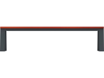 Banquette d'extérieur en bois et pieds acier - Balade