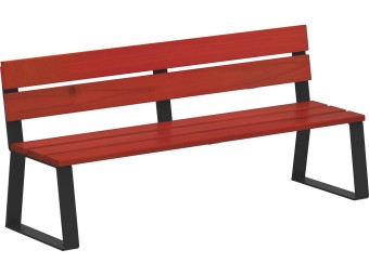 Banc public en bois et pieds acier - Balade