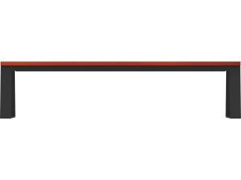 Banquette d'extérieur en bois et pieds acier - Balade