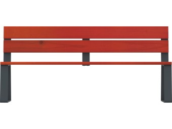 Banc public en bois et pieds acier - Balade