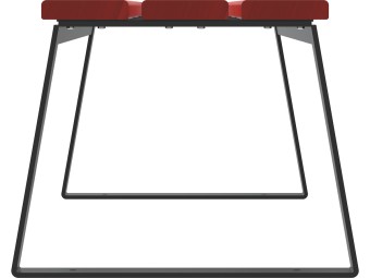 Banquette d'extérieur en bois et pieds acier - Balade