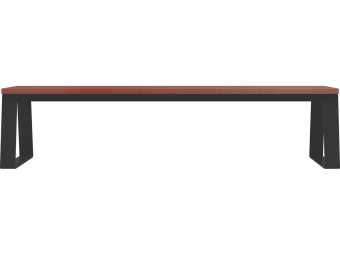 Banquette d'extérieur en bois et pieds acier - Balade