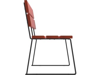 Banc public en bois et pieds acier - Balade