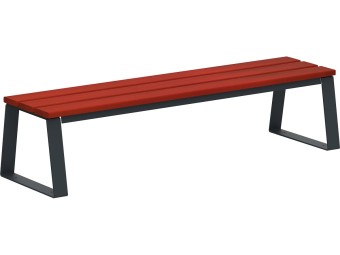 Banquette d'extérieur en bois et pieds acier - Balade
