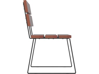 Banc public en bois et pieds acier - Balade