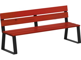 Banc public en bois et pieds acier - Balade
