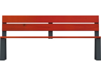 Banc public en bois et pieds acier - Balade