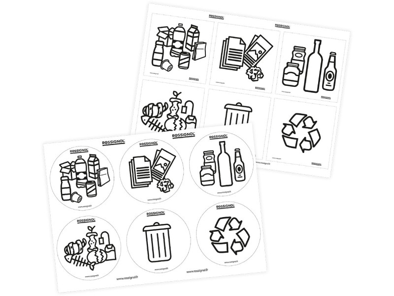 Stickers de tri sélectif recyclable / non recyclable