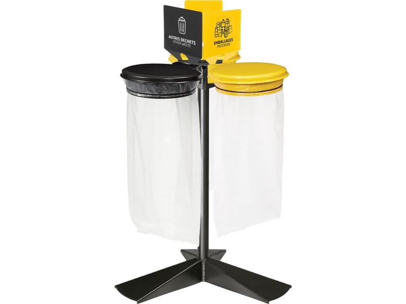 Kit support de sac extérieur 1 à 4 flux avec couvercle Collecmur