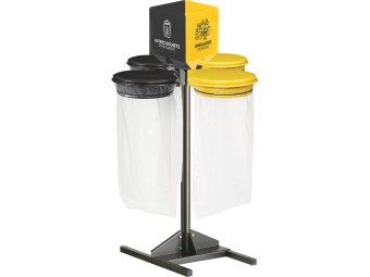 Kit support de sac extérieur 1 à 4 flux avec couvercle Collecmur