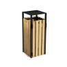 Poubelle de ville bois et métal avec ou sans cendrier 50l et 110l Ede
