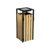 Poubelle de ville bois et métal avec ou sans cendrier 50l et 110l Ede