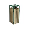 Poubelle de ville bois et métal avec ou sans cendrier 50l et 110l Ede