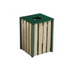 Poubelle de ville bois et métal avec ou sans cendrier 50l et 110l Ede