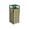 Poubelle de ville bois et métal avec ou sans cendrier 50l et 110l Ede