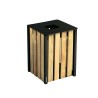 Poubelle de ville bois et métal avec ou sans cendrier 50l et 110l Ede