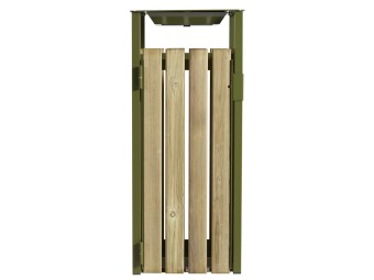 Poubelle de ville bois et métal avec ou sans cendrier 50l et 110l Ede