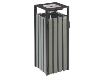 Poubelle de ville en briques alimentaires recyclées 50l et 110l Eden