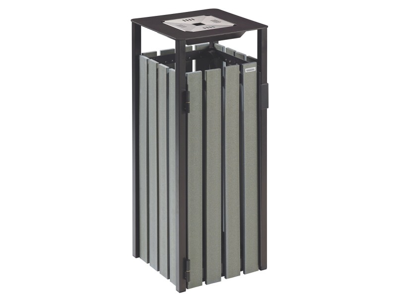 Poubelle de ville en briques alimentaires recyclées 50l et 110l Eden