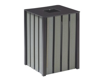 Poubelle de ville en briques alimentaires recyclées 50l et 110l Eden